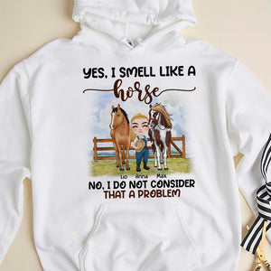 Yes I Smell Like A Horse Personalized Shirt, Gift For Farmer, Farmer's Chibi Horse Shirt - Shirts - GoDuckee