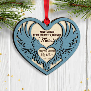 Your Wings Were Ready But Our Hearts Were Not, Personalized Heaven Wood Ornament, Christmas Gift - Ornament - GoDuckee