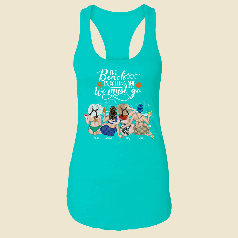 The Beach Is Calling And I Must Go Personalized Beach Girls Shirts, Gift For Girls - Shirts - GoDuckee