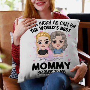 I'm As Lucky As Can Be, Personalized Pillow, Gift For Mother's Day - Pillow - GoDuckee