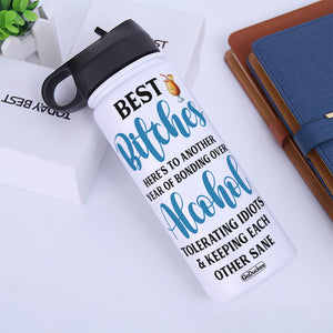 Personalized Bar Besties Water Bottle - Sister Squad, Best Biches - Water Bottles - GoDuckee