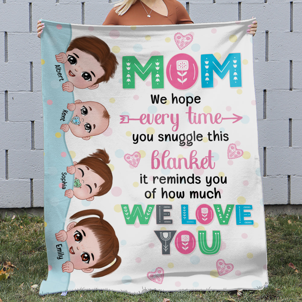 I Love You Mom, Personalized Blanket, Love Mom, Gift For Mom - GoDuckee