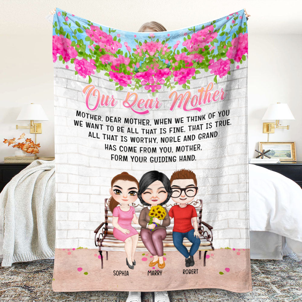 Anniversary Mother's Day, Mother & Children Personalized Blanket - Blanket - GoDuckee