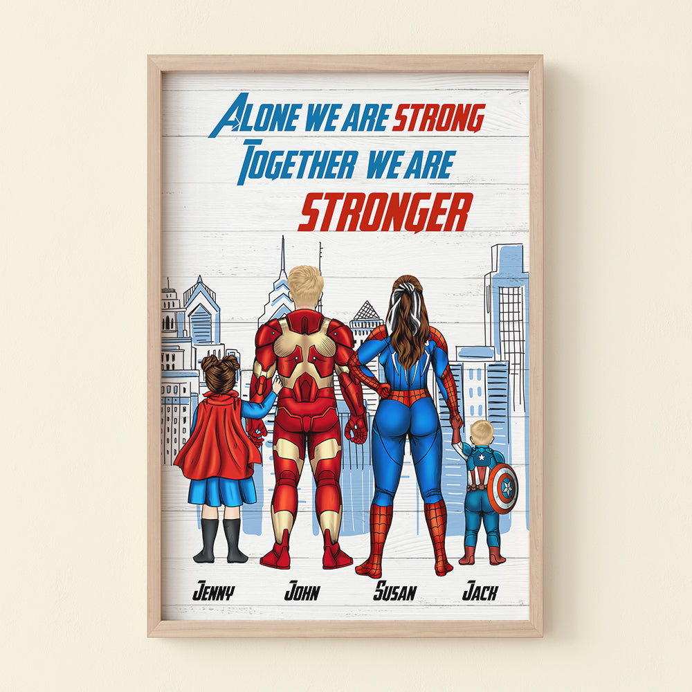 Super Family, Together We Are Stronger - Personalized Canvas Print - Gift For Family - Poster & Canvas - GoDuckee