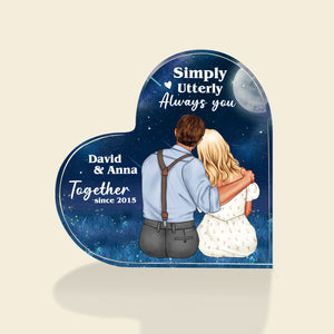 Simply Utterly Always You Personalized Couple Plaque, Gift For Couple - Decorative Plaques - GoDuckee