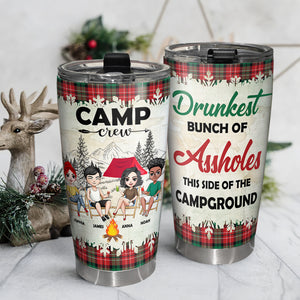 Drunkest Bunch Of Assholes This Side Of The Campground Personalized Camping Tumbler Cup - Tumbler Cup - GoDuckee