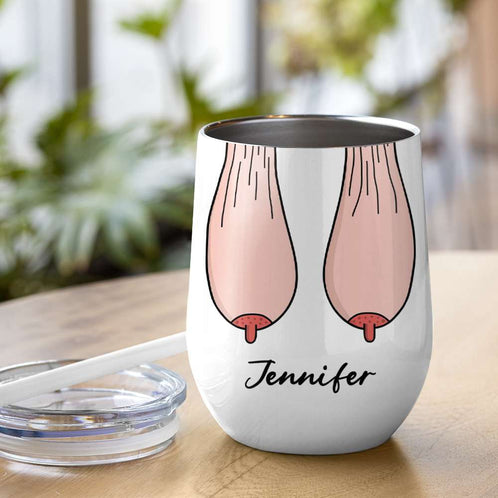 Thank You For Ruining Your Boobs, Gift For Mom, Personalized Mug, Saggy Boobs Mug, Mother's Day Gift - Coffee Mug - GoDuckee