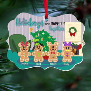 Family Together Happier, Personalized Medallion Acrylic Ornament - Ornament - GoDuckee