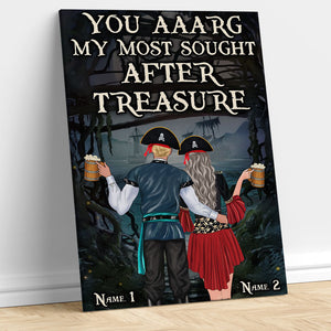 Personalized Pirate Couple Poster - You Aaarg My Most Sought After Treasure - Beer Lover - Poster & Canvas - GoDuckee