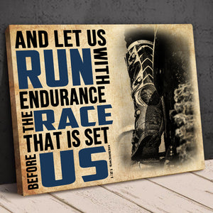 Vintage Motocross Poster - And Let Us Run With Endurance - Poster & Canvas - GoDuckee