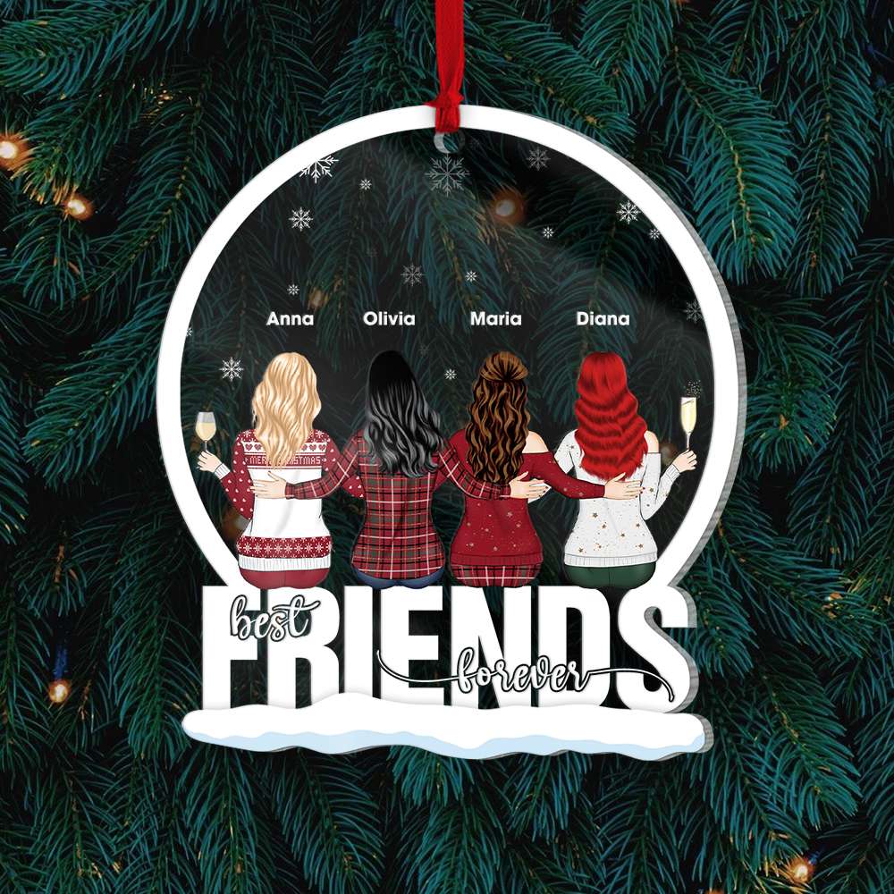 Best Friends Forever Christmas, Personalized Shape Ornament Gift For Besties - Ornament - GoDuckee