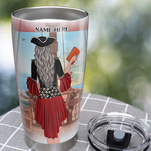 Personalized Book Lover Tumbler - Pirate Girl There Is More Treasure In Books Than In All The Pirate's Loot On Treasure Island - Tumbler Cup - GoDuckee
