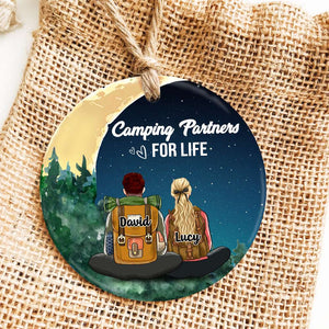 Couple Camping Partners For Life - Personalized Ornament - Ornament - GoDuckee