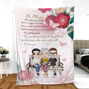 Happy Mother's Day Love You Mom, Mother & Children Personalized Blanket - Blanket - GoDuckee