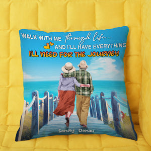 Walk With Me Through Life - Personalized Pillow - Gift For Couple - Pillow - GoDuckee