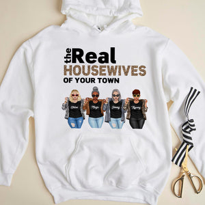 The Real Housewives Of Your Town - Personalized Leopard Shirts - Gift For Housewives, Girls Trip, Besties, Sister - Jean Housewives - Shirts - GoDuckee