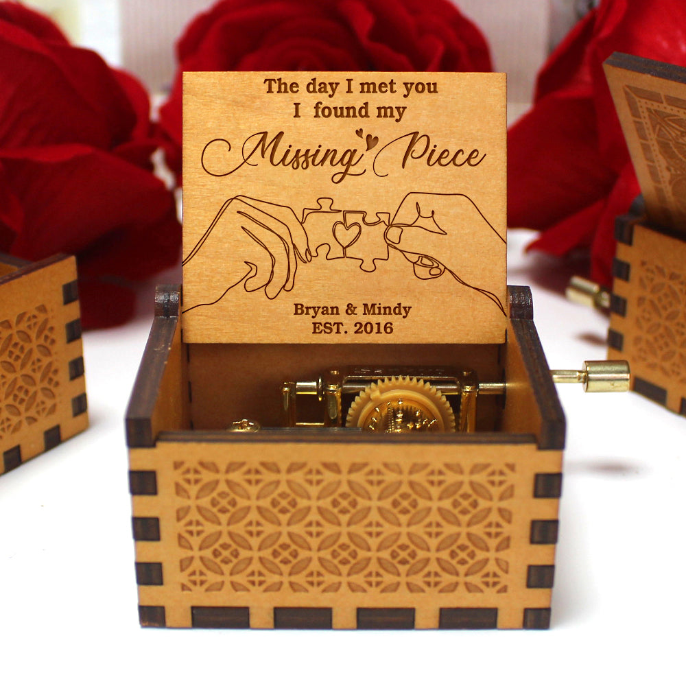 The Day I Found My Missing Piece Personalized Music Box, Couple Gift - Decorative Plaques - GoDuckee