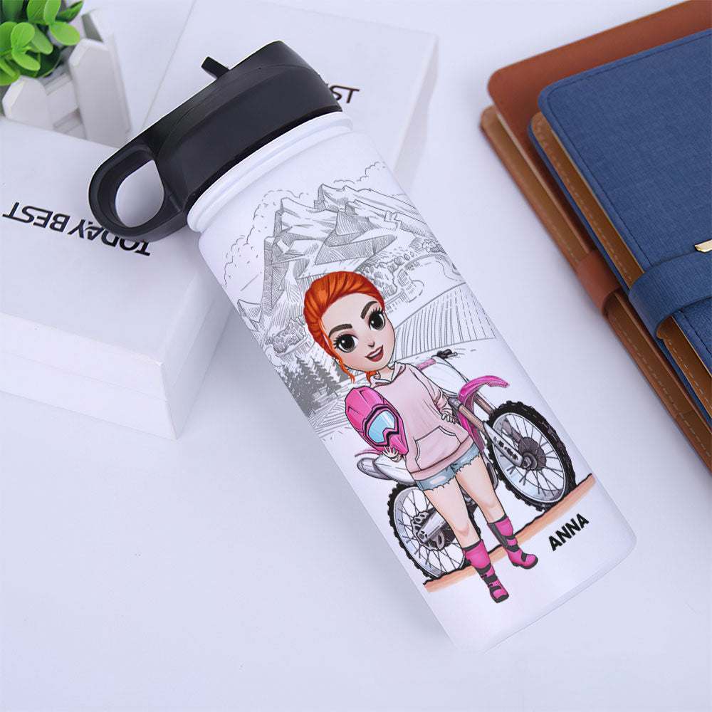 Personalized Motocross Girl Water Bottle - Tears Of The Boys I Beat In -  GoDuckee