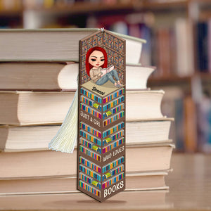Just A Girl Who Loves Book Personalized Wooden Bookmark, Gift For Book Lover - Bookmarks - GoDuckee