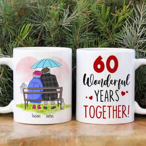 Anniversary Wonderful Years Together, Valentine Day Happy Forever Couple Married White Mug Gift For My Wife My Husband - Coffee Mug - GoDuckee