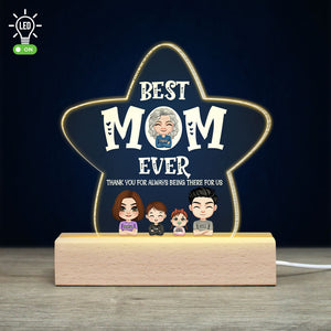 Best Mom Ever, Mom And Children Personalized 3D Led Light Wooden Base, Happy Mother's Day - Led Night Light - GoDuckee