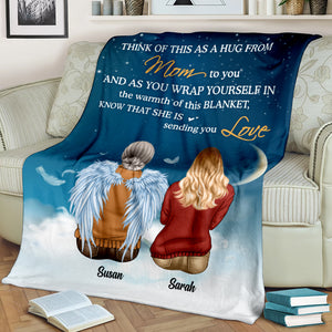 Think Of This As A Hug From Dad Or Mom To You, Heaven Dad Mom Blanket Gift - Blanket - GoDuckee