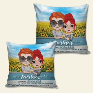 Partner Definition Personalized Couple Pillow Gift For Couple - Pillow - GoDuckee