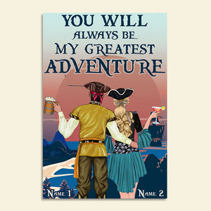 Personalized Pirate Couple Poster - You Will Always Be My Greatest Adventure - Poster & Canvas - GoDuckee