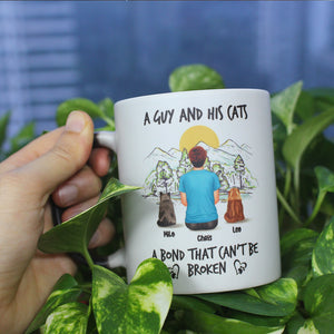 A Guy And His Cats A Bond That Can't Be Broken Personalized Father's Day Magic Mug Gift For Dad - Magic Mug - GoDuckee