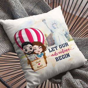 Let Our Adventure Begin, Couple Travelling Pillow Gift - Pillow - GoDuckee