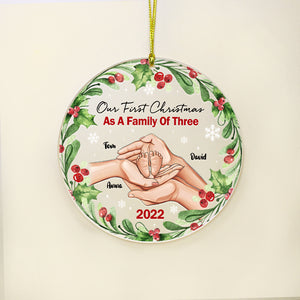 Our First Christmas As A Family Personalized New Parents Ornament, Gift For Family - Ornament - GoDuckee