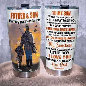 Personalized Hunting Father & SonTumbler - Hunting Partners For Life - Tumbler Cup - GoDuckee
