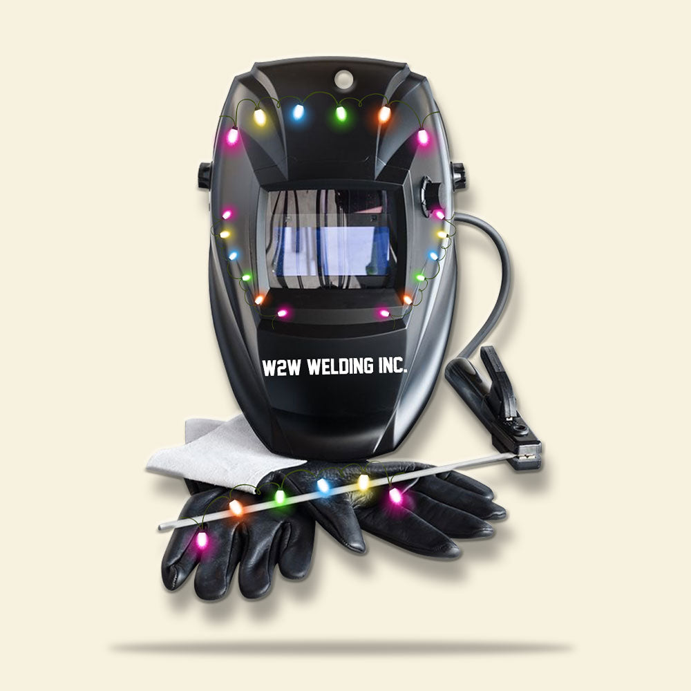 Welder Helmet and Gloves Welding Protective Gear Personalized Christmas Ornament - Ornament - GoDuckee