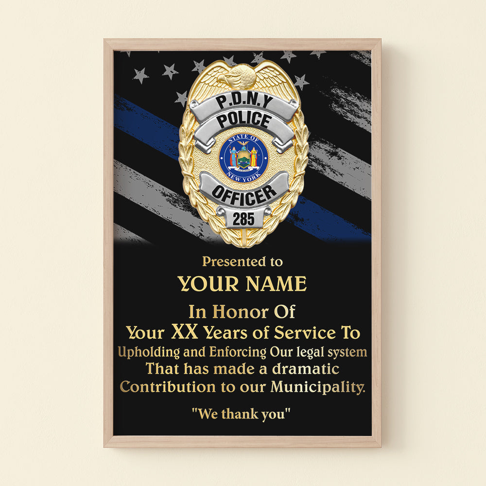 We Thank You Personalized Police Canvas Print Police Badge Casting Plaque Award - Poster & Canvas - GoDuckee