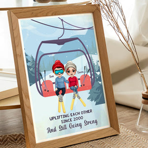 Uplifting Each Other And Still Going Strong, Personalized Ski Couple Poster & Canvas - Poster & Canvas - GoDuckee