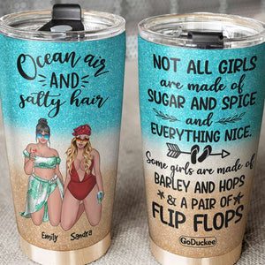 Personalized Beach Girl Tumbler - Sun Tan Girl Ocean Air And Salty Hair - Tumbler Cup - GoDuckee