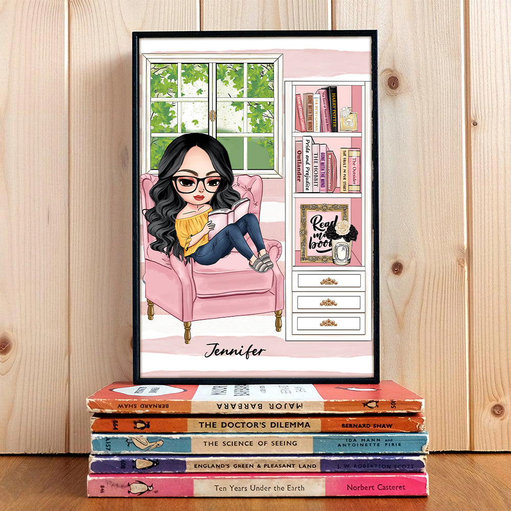 Girl Reading Books, Gift For Book Lover, Personalized Poster - Poster & Canvas - GoDuckee