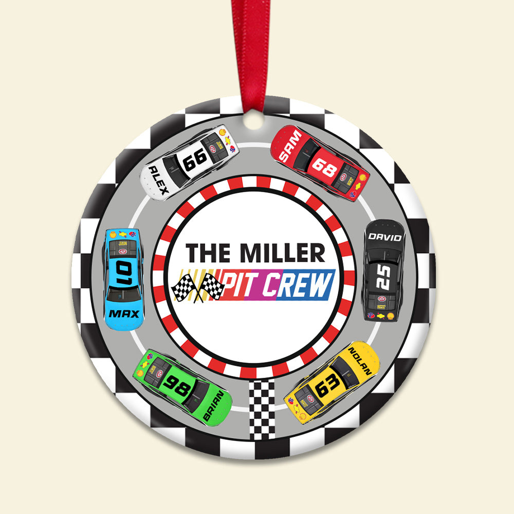 Personalized Ornament, Family Round Race Track, Christmas Tree Decor - Ornament - GoDuckee
