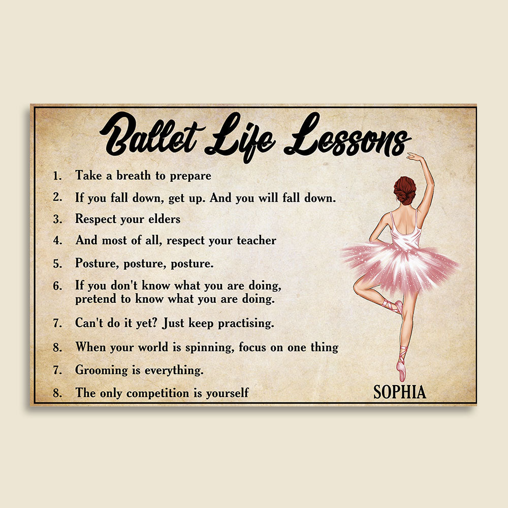 Personalized Ballerina Girl Canvas Prints - Ballet Life Lessons - Poster & Canvas - GoDuckee