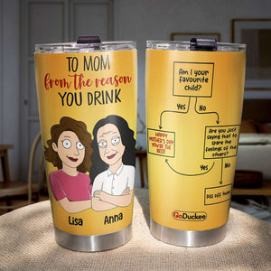 Personalized Mother's Day Tumbler Cup - To Mom From The Reason You Drink - Tumbler Cup - GoDuckee