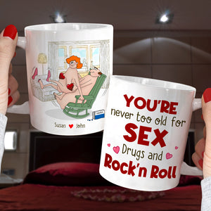 Personalized Naughty Couple Mug, You're Never Too Old For Sx - Coffee Mug - GoDuckee