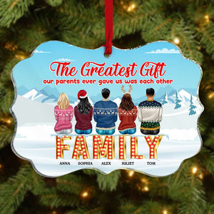 Greatest Gift Our Parents Gave Us is Each Other Personalized Benelux Ornament, Christmas Gift For Siblings - Ornament - GoDuckee