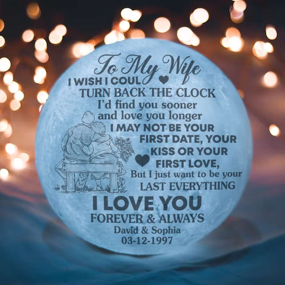 I Love You Forever And Always Personalized 3D Moon Lamp-Couple Gift - Led Night Light - GoDuckee