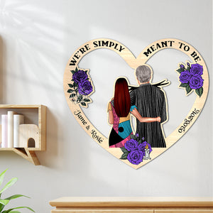 We're Simply Meant To Be Personalized Halloween Couple Wood Sign Gift For Couple - Wood Sign - GoDuckee