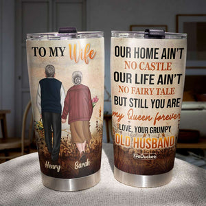 Personalized Old Couple Tumbler Cup - Love, Your Grumpy Old Husband CPL1412 - Tumbler Cup - GoDuckee