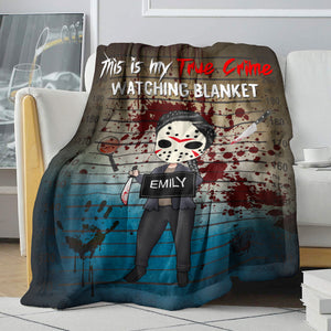 Personalized Horror Girl Blanket - This Is My True Crime Watching Blanket - Blanket - GoDuckee