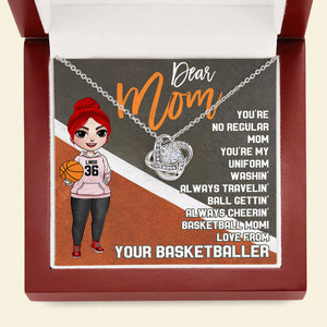 Basketball Mom Love From Your Basketballer Personalized Love Knot Necklace BSB2104 - Jewelry - GoDuckee