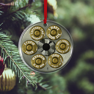 Personalized Police Revolver Cylinder Ornament, Christmas Tree Decor - Ornament - GoDuckee
