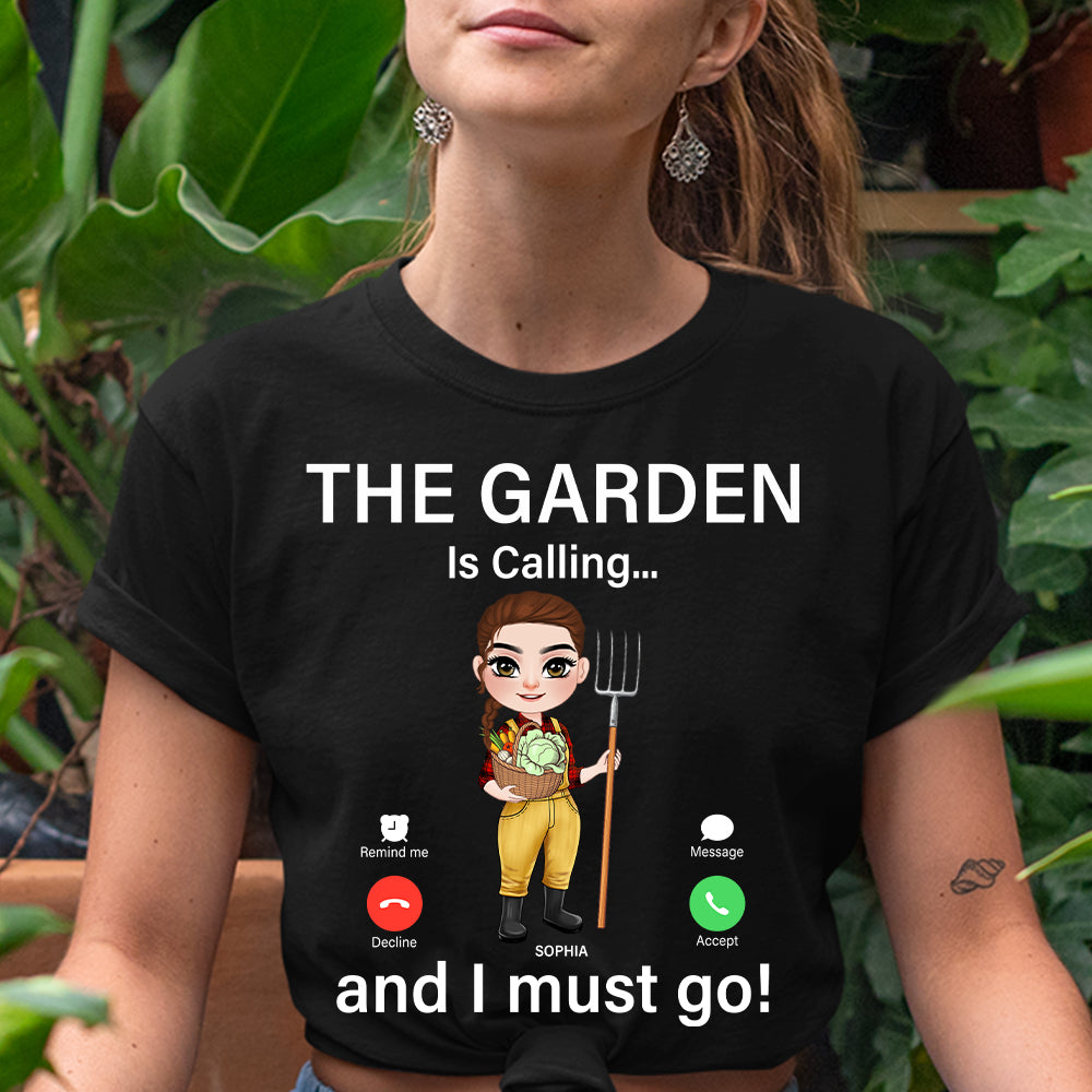 The Garden Is Calling And I Must Go, Personalized Shirt, Gift For Gardening Girl - Shirts - GoDuckee