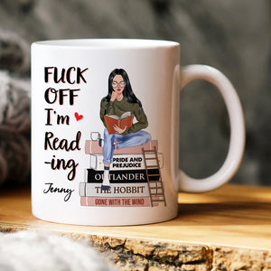 I'm Reading Book, Book Girl White Mug Gift - Coffee Mug - GoDuckee